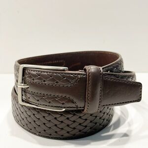 Vera Pelle Genuine Leather Brown Belt Silver Buckle Made in Italy Vera Pelle Vintage Italian Leather Belt Medium Brown silver  main image 2